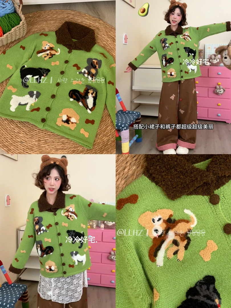 【003-100】LLHZ秋冬氛围感重工设计师针织毛衣特辑上新