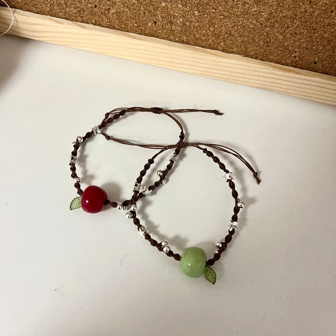 【重生】青苹果手绳手工Diy材料包红苹果手绳送闺蜜对象礼物饰品