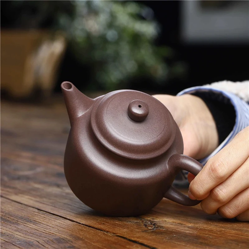 宜兴紫砂壶原矿石红德钟壶名家手制功夫茶壶140cc茶具半手工内推