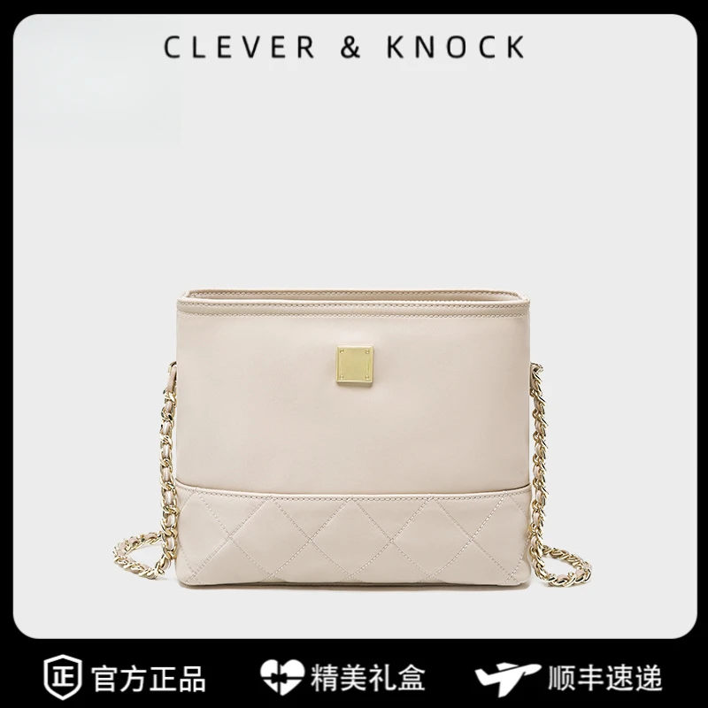 CleverKnock帆布包2025新款链条包女款斜挎包大容量通勤单肩包潮