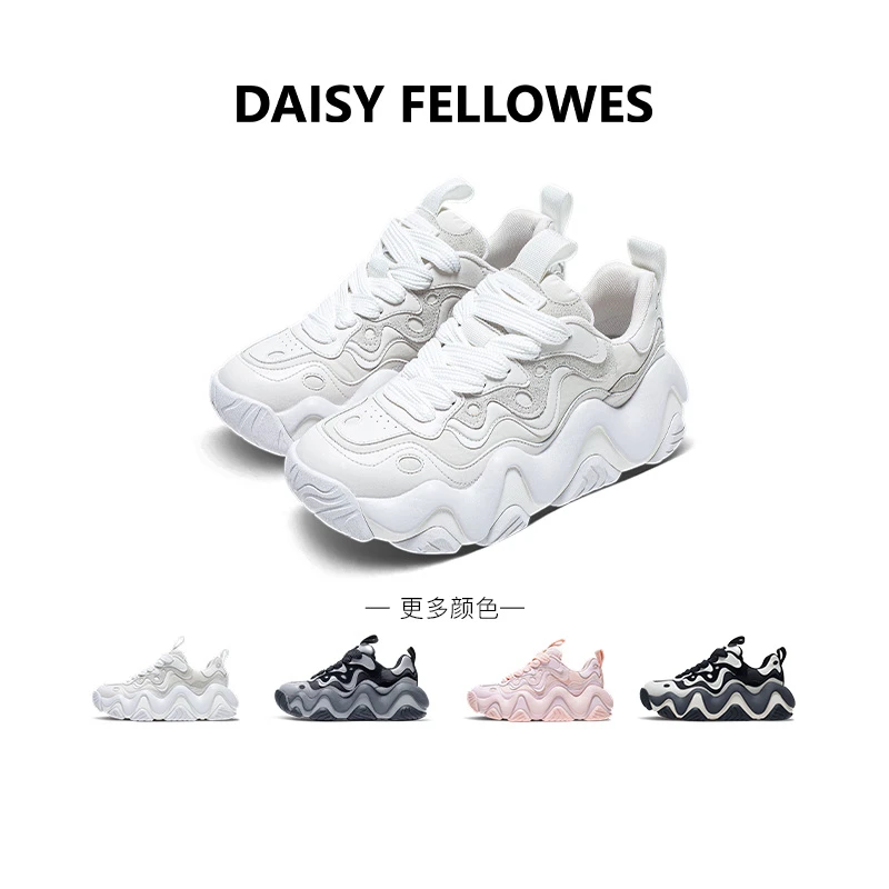 黛西法罗2025新款蛋糕鞋厚底百搭增高休闲时尚潮流男女同款老爹鞋