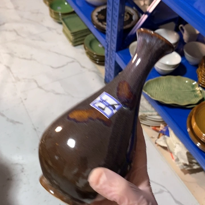瓷片七厂花釉玉壶春瓶高度18
