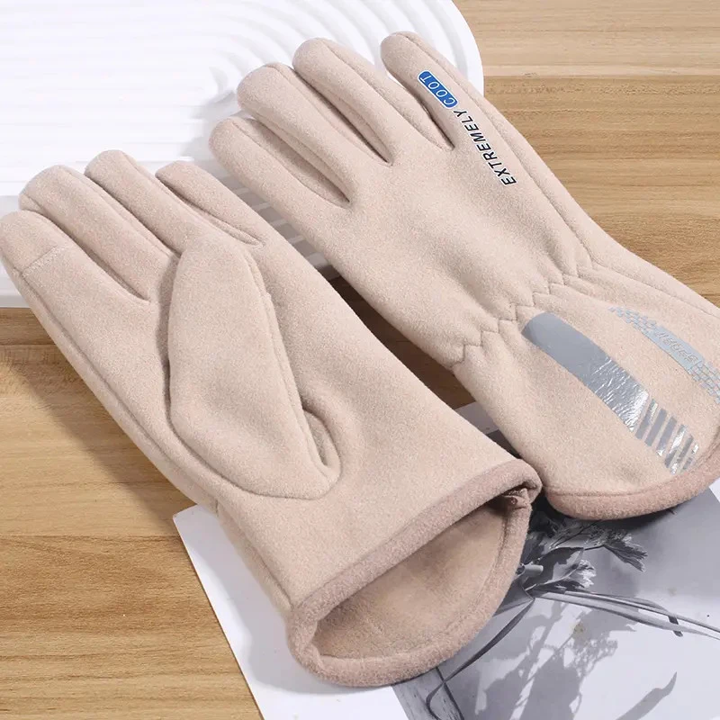 手套女冬天骑手长款高颜值加绒加厚保暖防风漏指触屏弹力韩版百搭