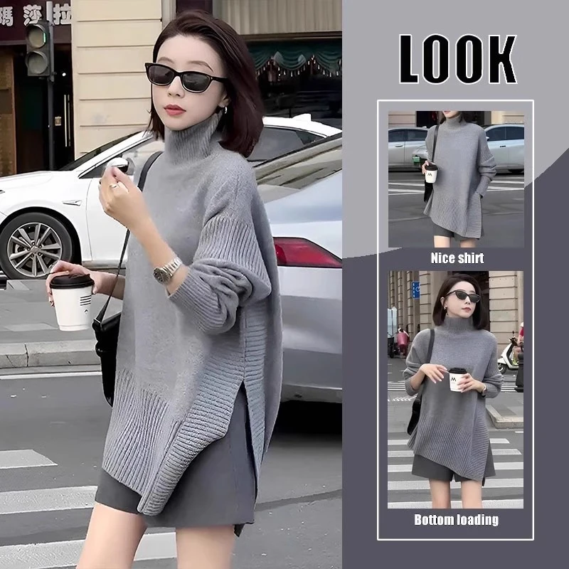 2025年春季新款韩版宽松显瘦套头不规则针织衫休闲百搭短裤两件套