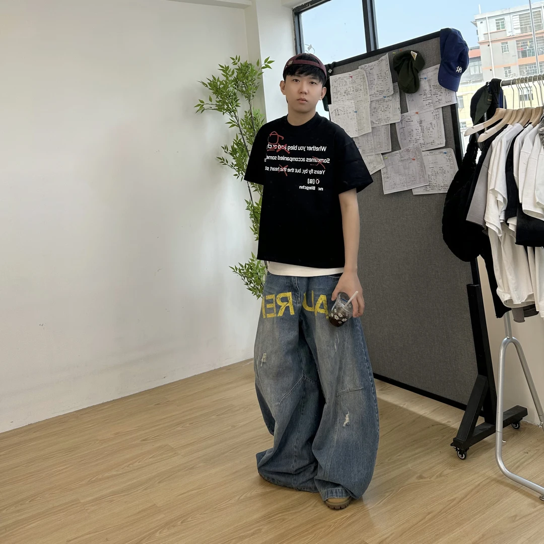 Basic annals美式字母印花短袖T恤夏季新款街头潮牌半袖上衣