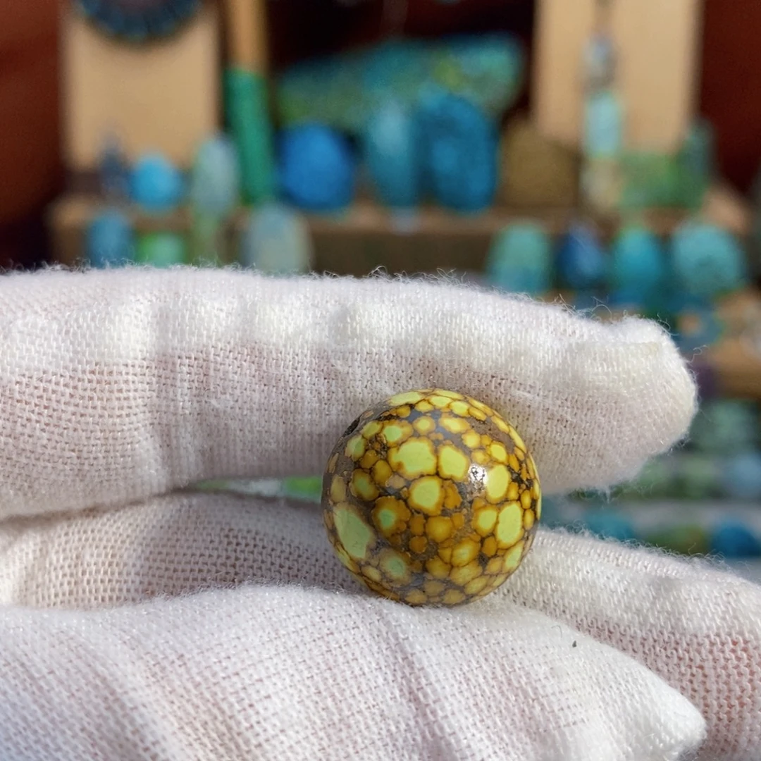 定制绿松石高瓷网花圆珠