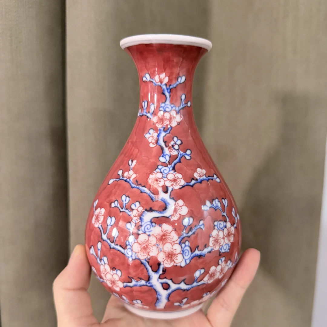 冰梅玉壶春赏瓶景德镇