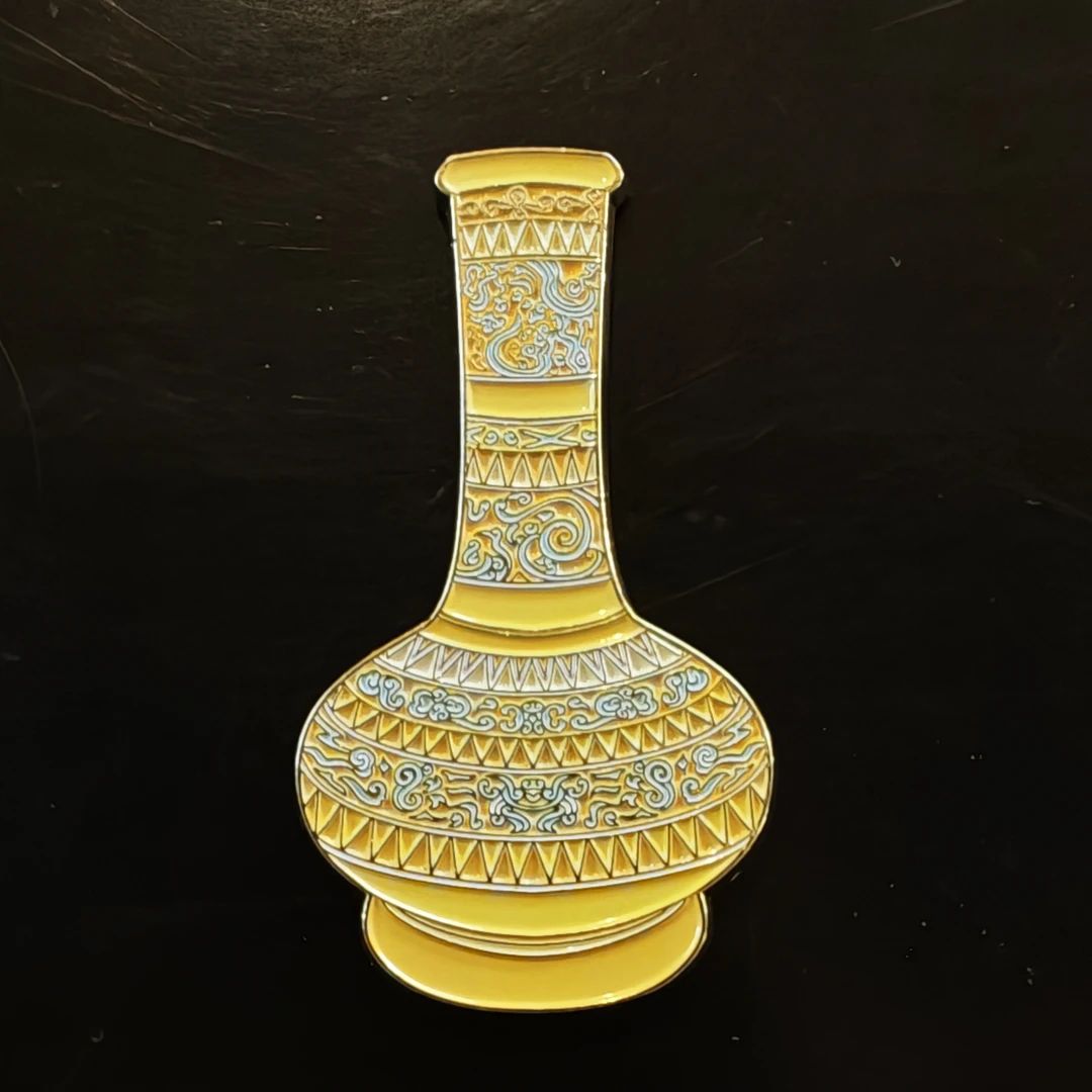 邢台博物馆文物错金四神几何纹长颈铜壶金属磁吸冰箱贴文创纪念品