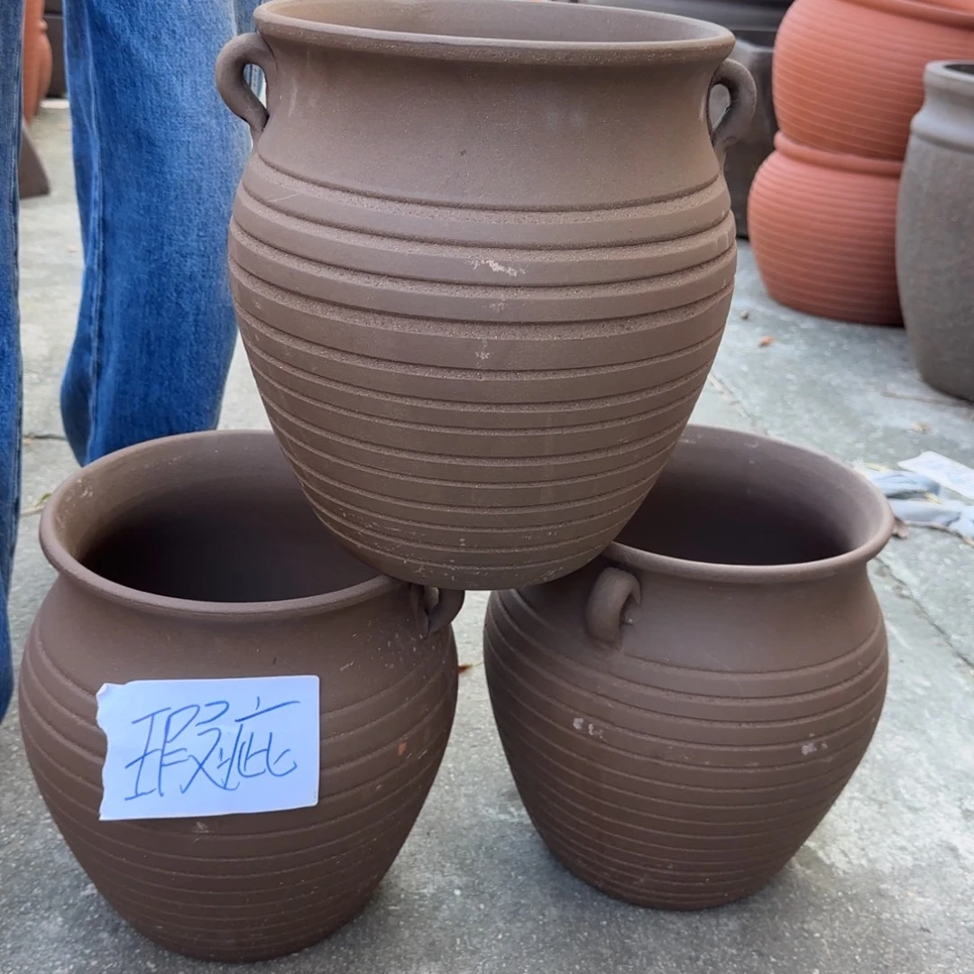 紫砂花盆口25高30宜兴紫砂瑕疵花泥