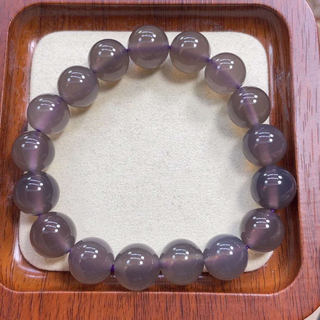 硅化玉未镶嵌颈饰烟紫玛瑙35