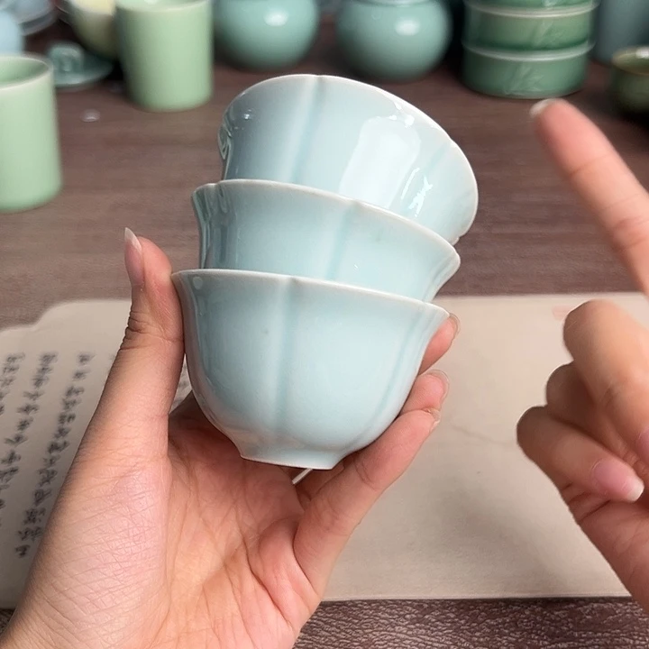 龙泉云间青瓷小米茶器