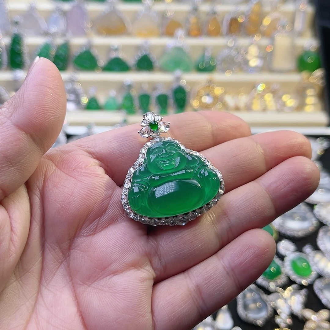 银S925镶嵌颈饰玛瑙/玉髓佛公