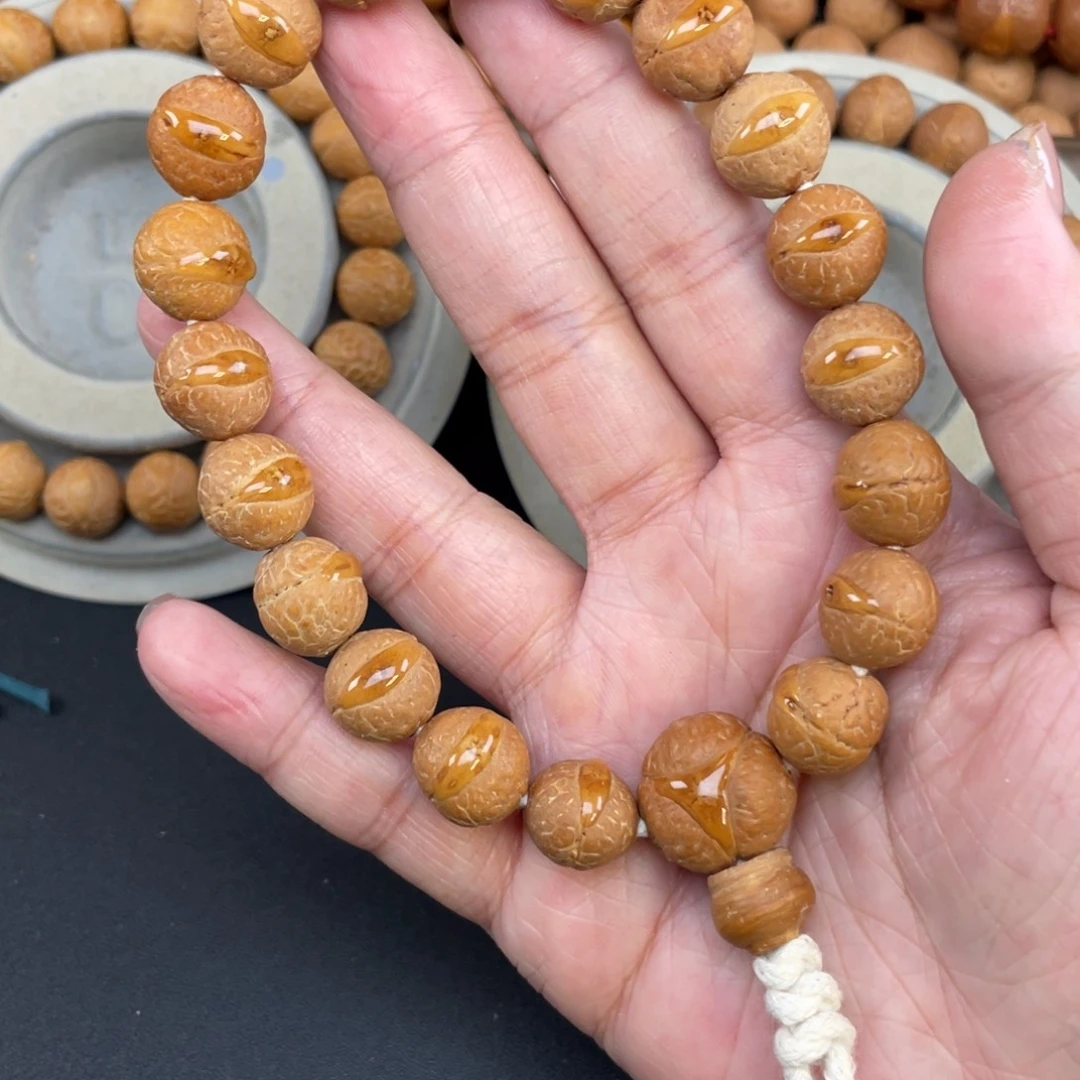 凤眼菩提手串L77-K03凤眼菩提12+同树黄皮入门款封眼
