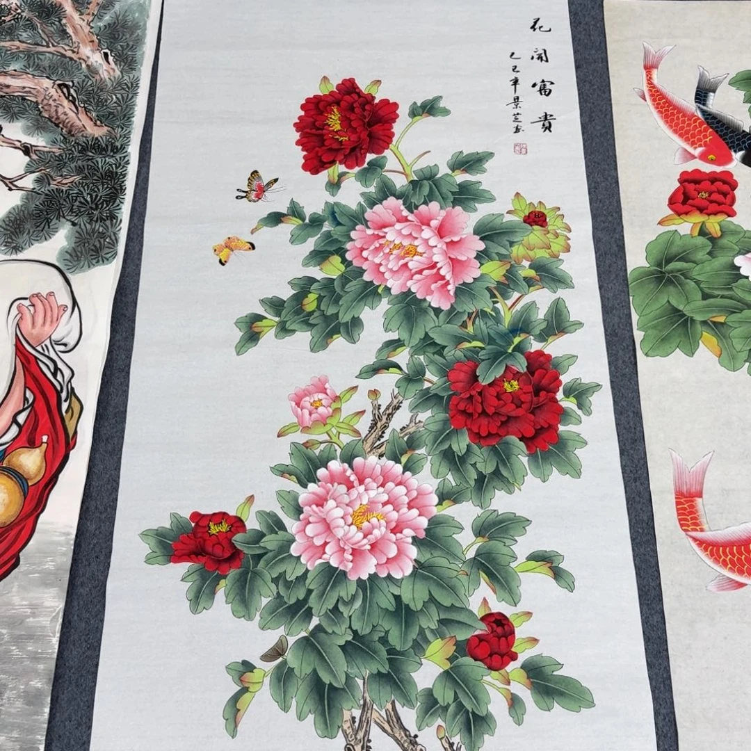 国画四尺尺寸70X140纯手绘作品