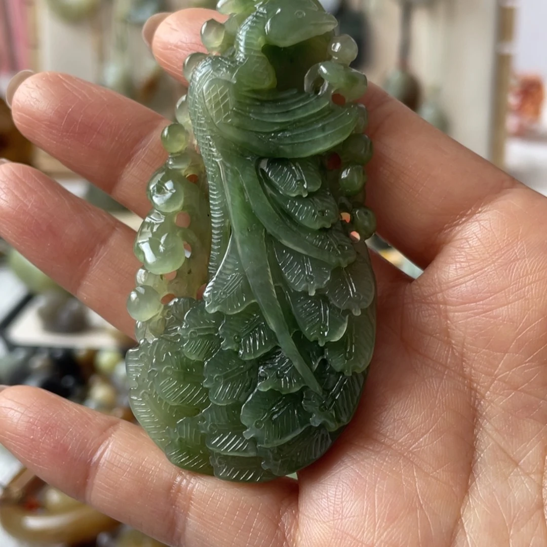 和田玉未镶嵌颈饰碧玉凤凰