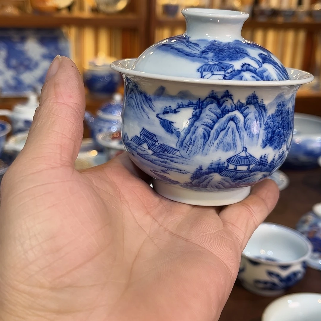 錡镇堂手工手绘盖碗
