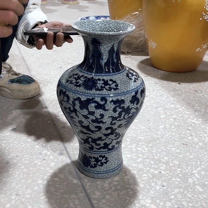 瓷片景德镇青花开片陶瓷摆件