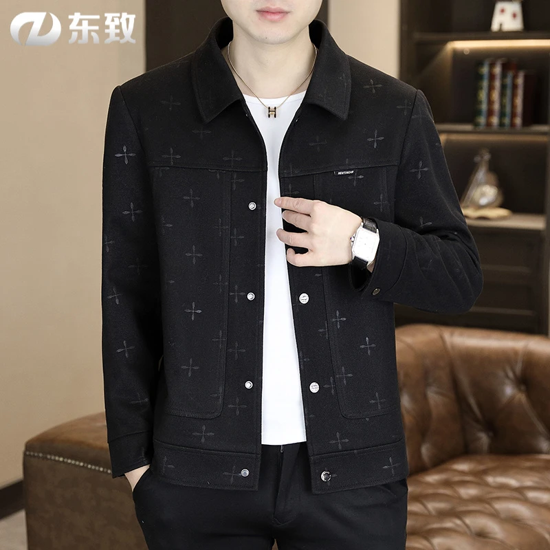 东致夹克男春秋2025新款中青年成熟稳重男装翻领商务高端春装外套