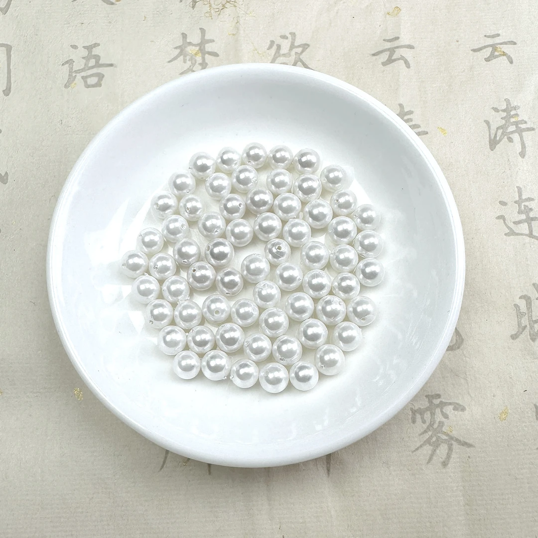 未镶嵌拼合珍珠（马贝珠）散珠白贝珠6M 30颗