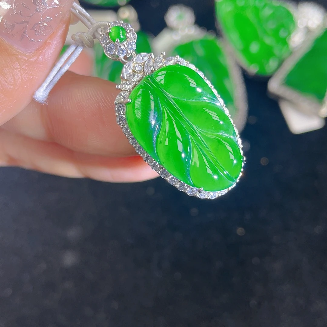 翡翠吊坠(不含链)银S925镶嵌