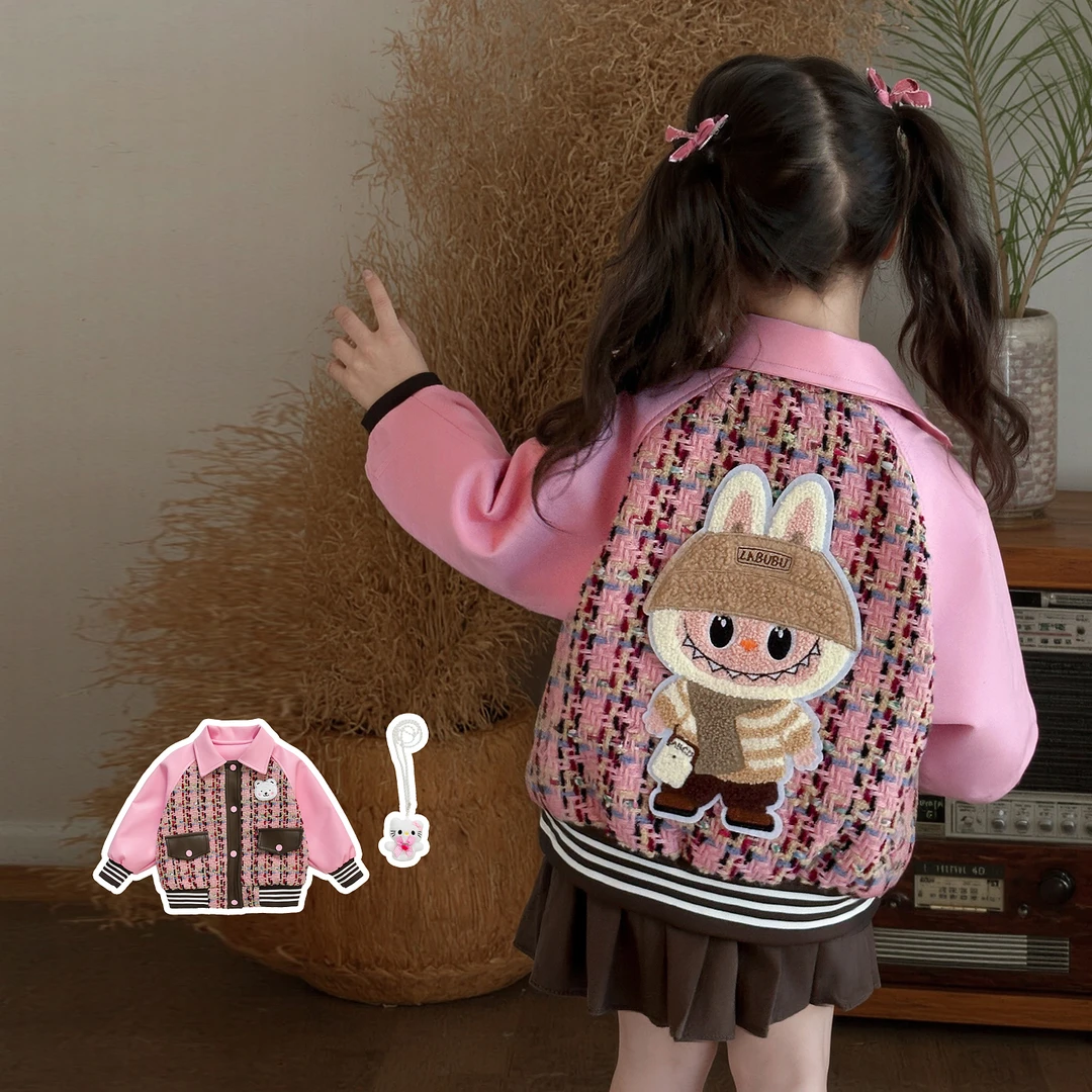 女童秋装labubu棒球服外套2025新款女宝宝早秋款衣服儿童夹克上衣