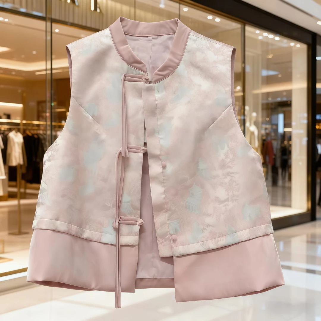 K58小香风粉色坎肩