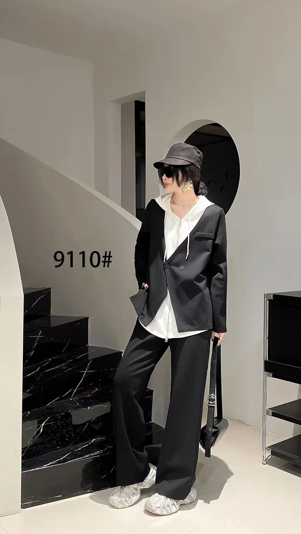 唐之韵2025秋季新款女装休闲时尚两件套套装 9110