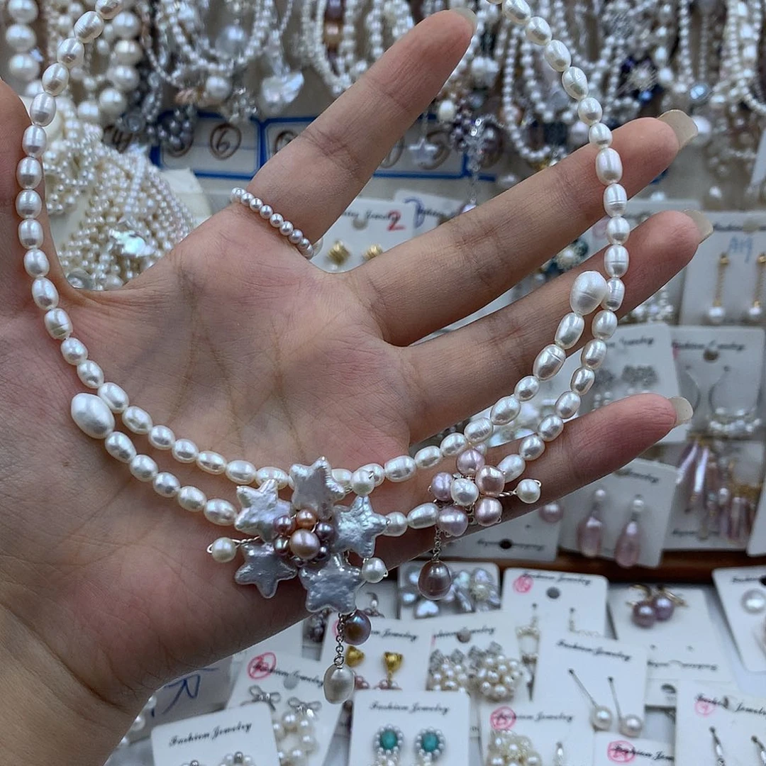 淡水珍珠合金颈饰