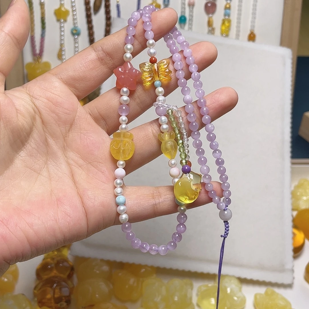 琥珀未镶嵌裸石项链