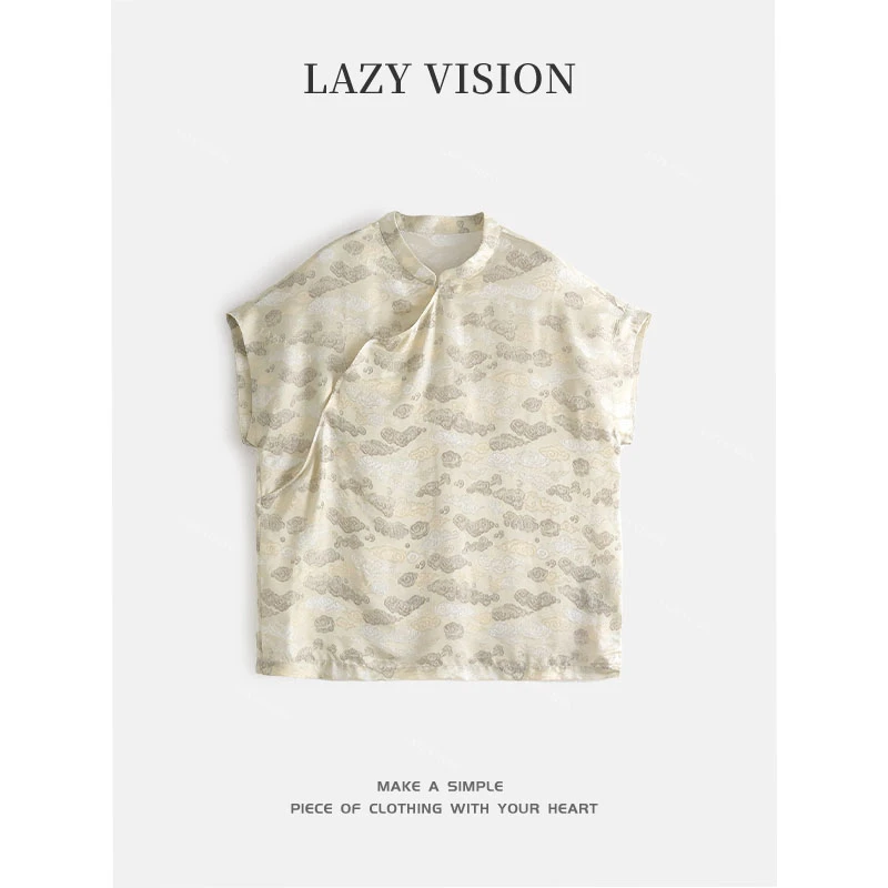 LAZYVISION+桑蚕丝提花女士衬衫ZMD-30402