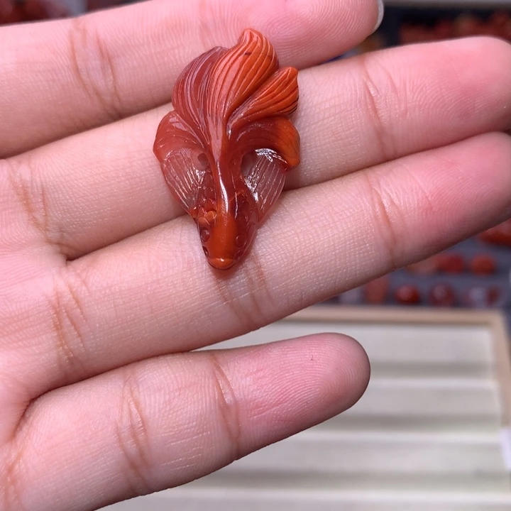 ꧁***꧂未镶嵌南红南红玛瑙鱼1