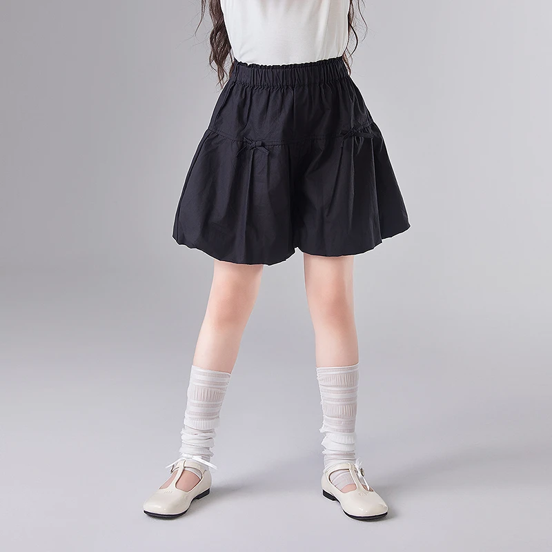 笛莎女童花苞裙裤25年夏季新款工装休闲印花女纯色运动百搭半身裙