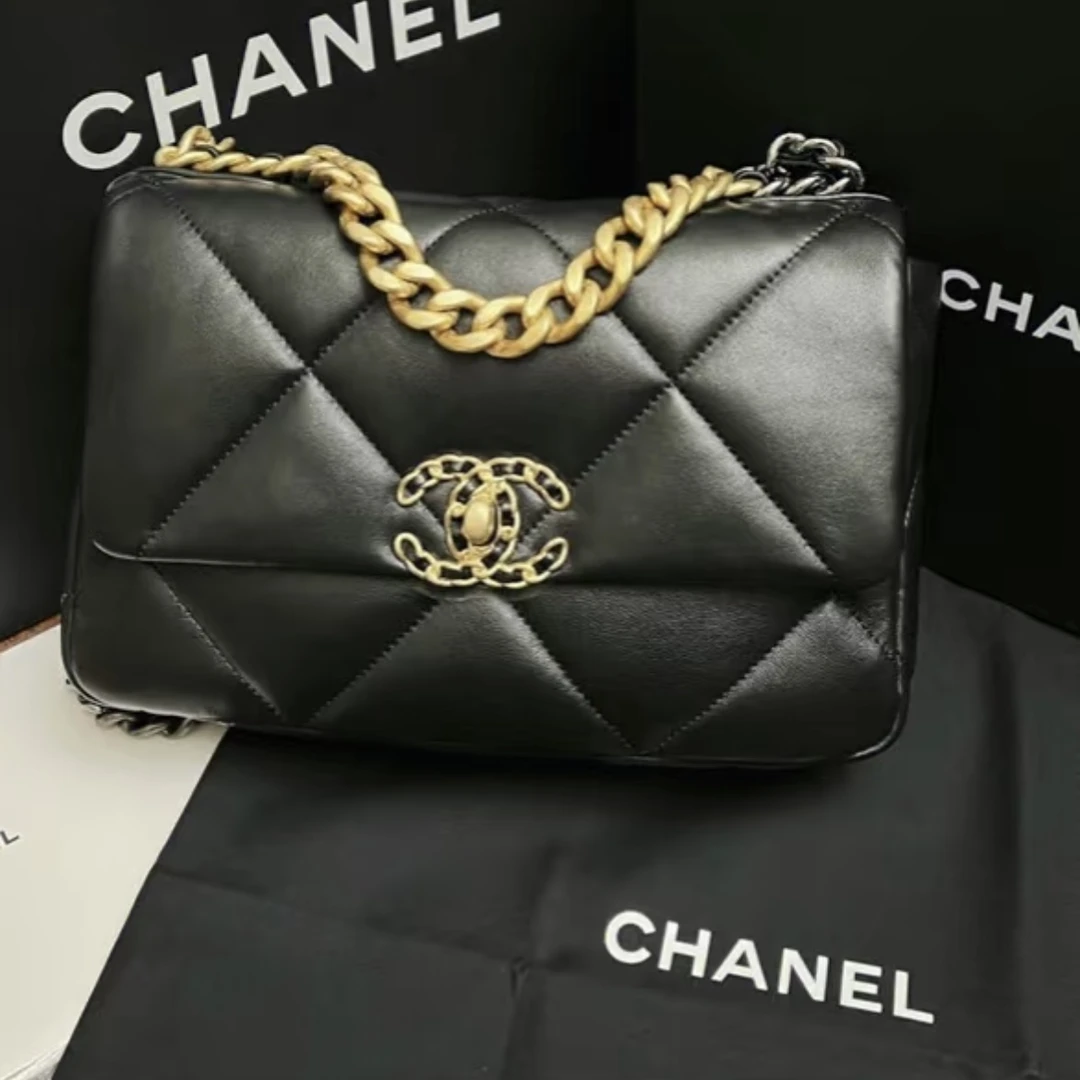 99新 Chanel/香奈儿 【杨贵妃专属】经典小号黑金19bag单肩包