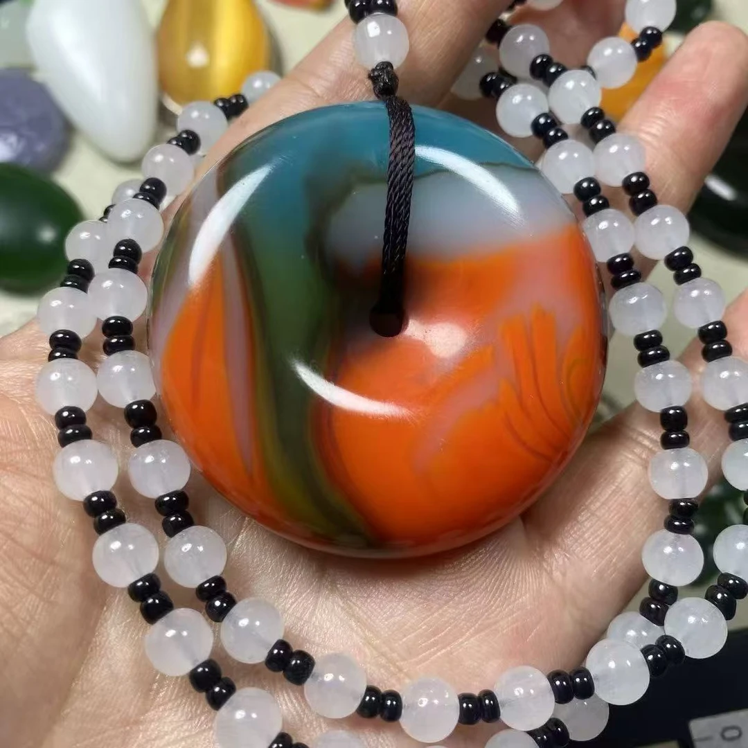 非金属合成锆石吊坠 七彩平安扣精美气质X