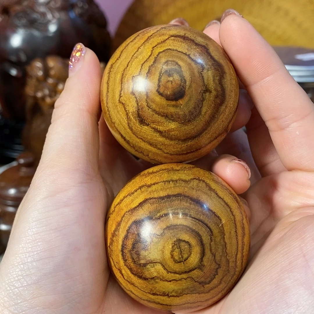 黄花梨/降香黄檀手球一对