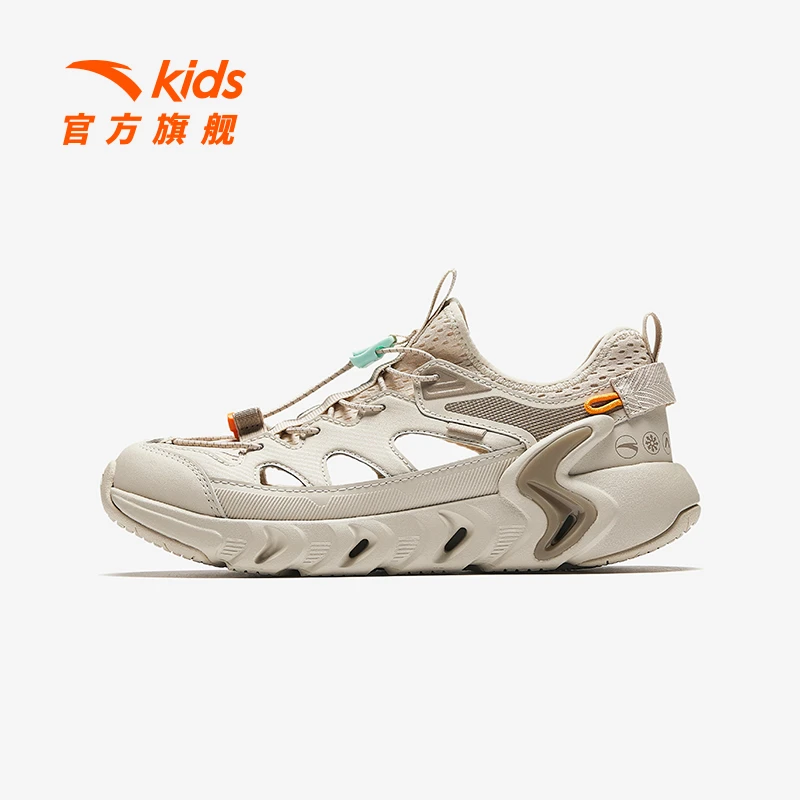 安踏儿童男大童框子鞋2025夏季透气舒适防滑耐磨软底凉鞋沙滩鞋