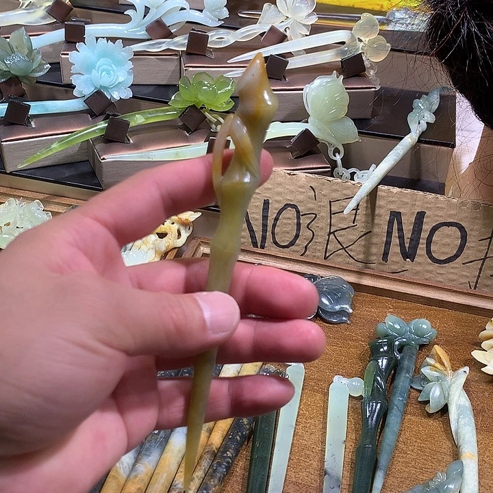 蛇纹石玉合金发饰