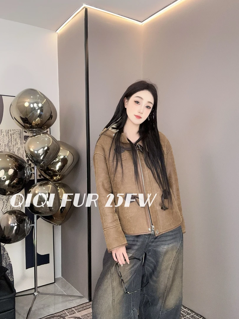 【琪琪推荐】XIASIQING｜25FW 9721 新款时尚休闲皮毛一体外套