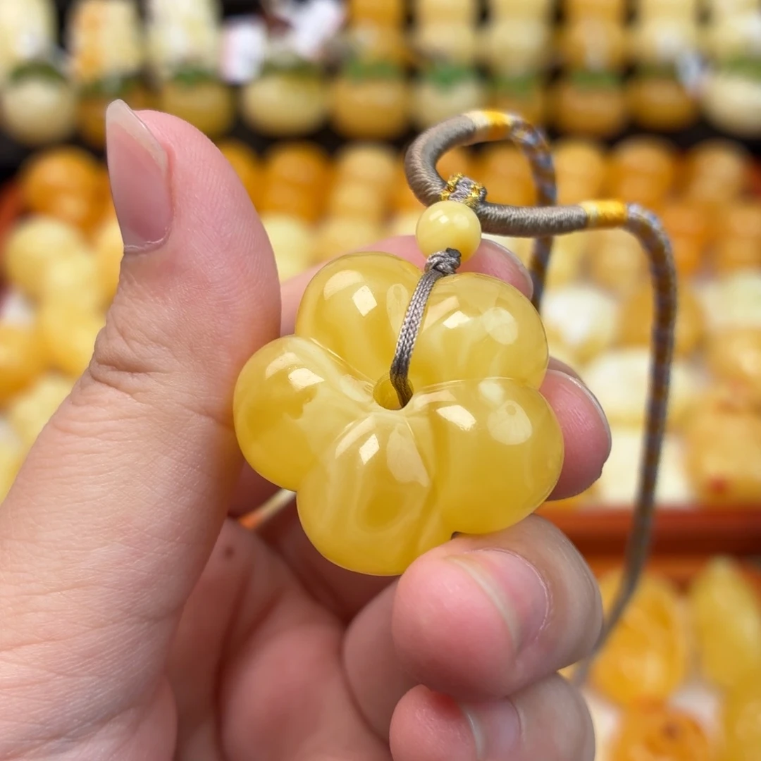 蜜蜡未镶嵌毛衣链蜜蜡