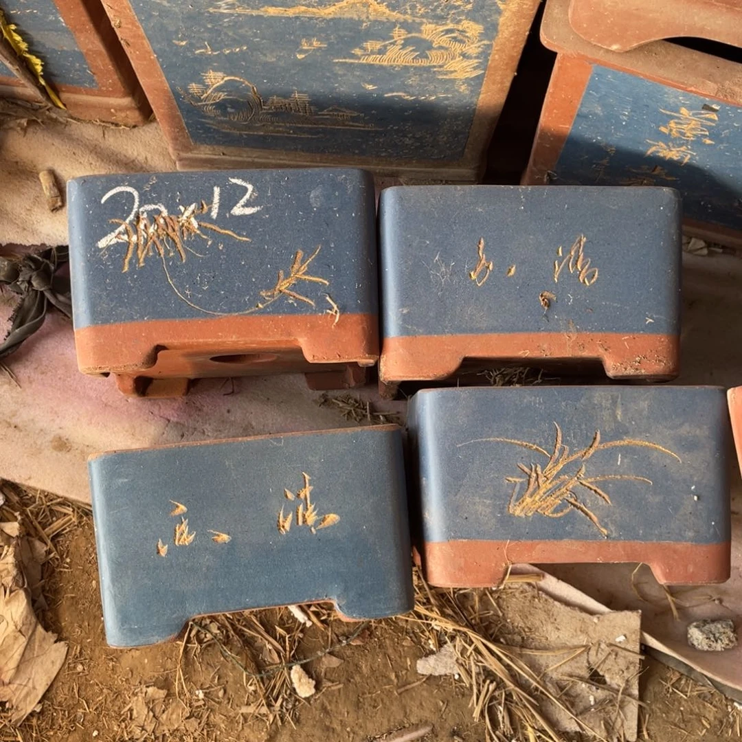 紫砂一组四只 四方 20*12