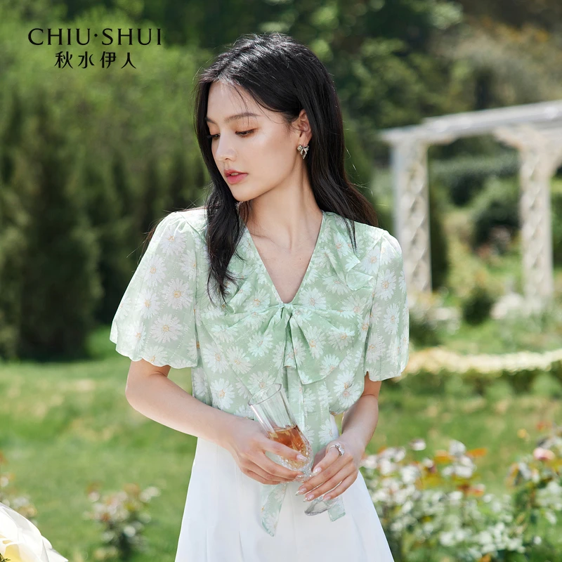 【陈大可】秋水伊人2022年夏季新品清新甜美雪纺衫622205B056618
