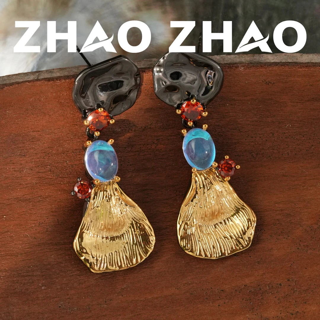 铜合金耳饰 「破晓锦鲤」高级时尚新中式耳环耳饰显瘦显脸小