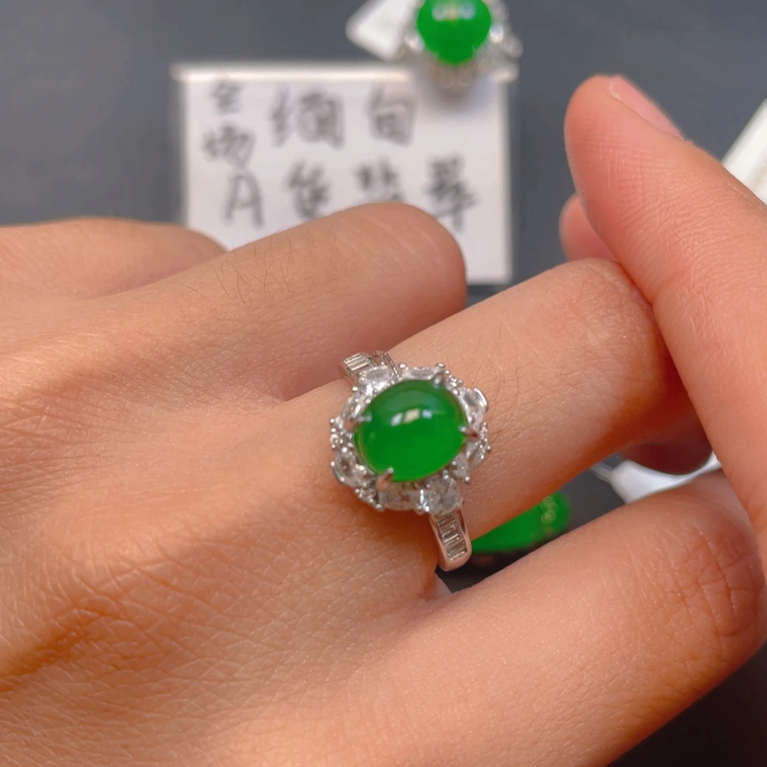 翡翠银S925镶嵌吊坠(不含链)