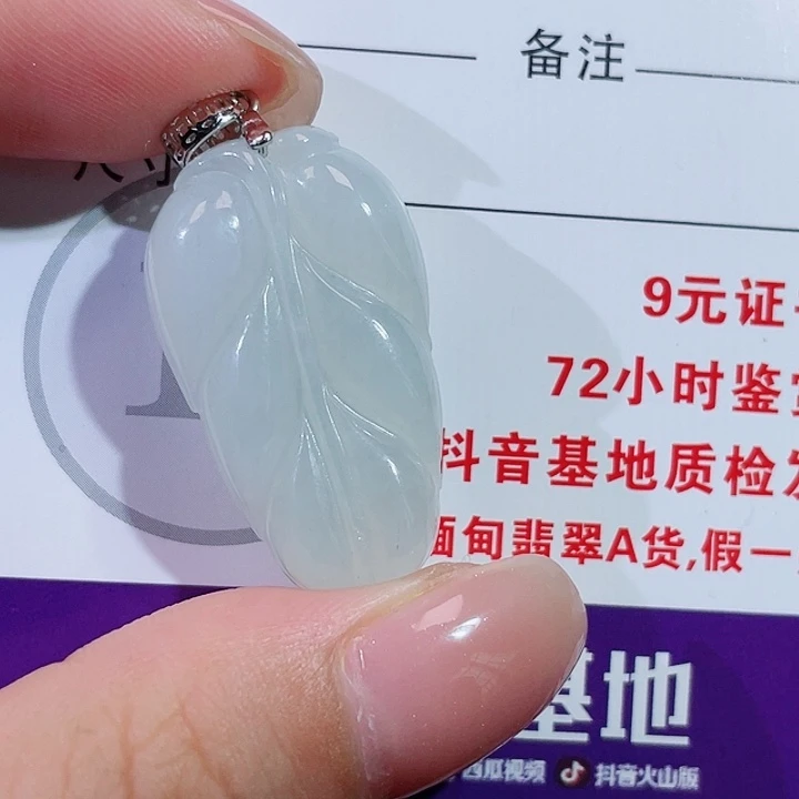 翡翠银S925镶嵌颈饰叶子