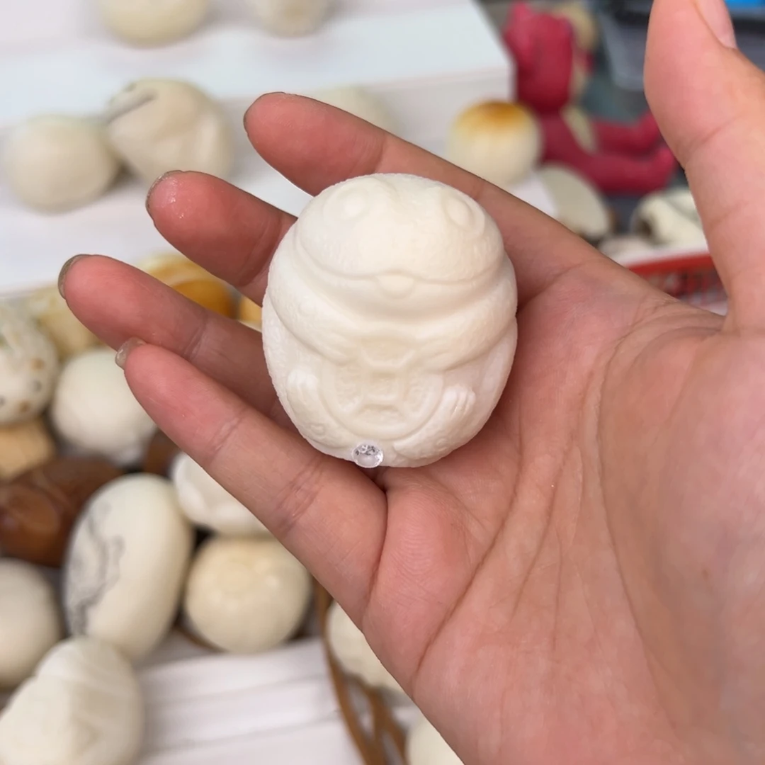 菩提根/象牙果把件白*凛定制招财蛙蛙补邮费