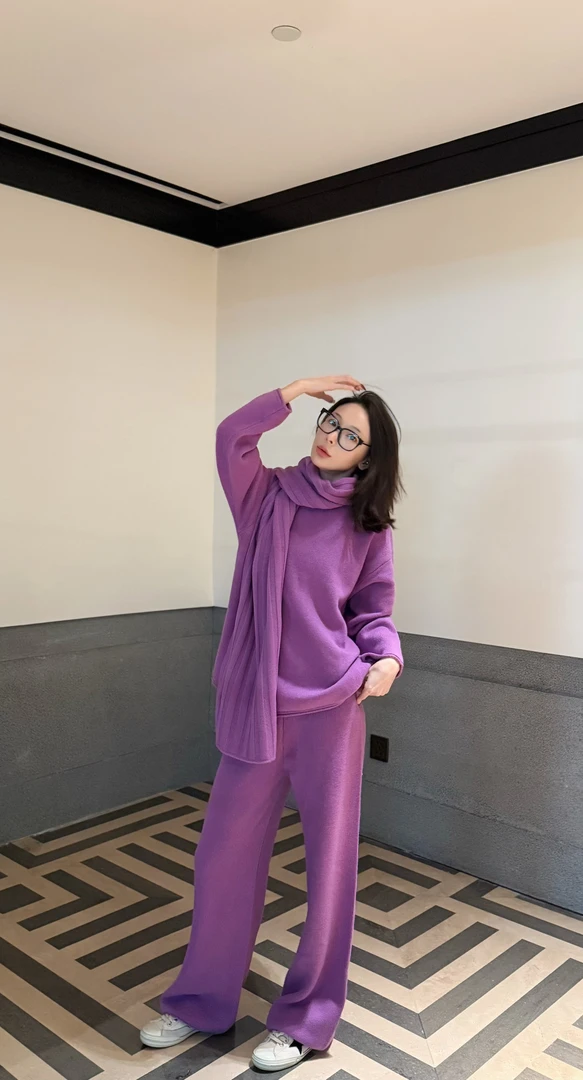 KK颜小新【莱韵】设计感小众时尚气质舒适休闲日常冬季套装