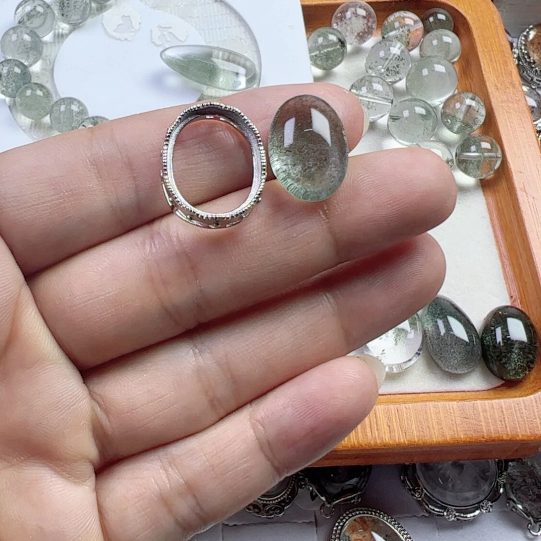 猪***姐水晶手链银S800镀金镶嵌