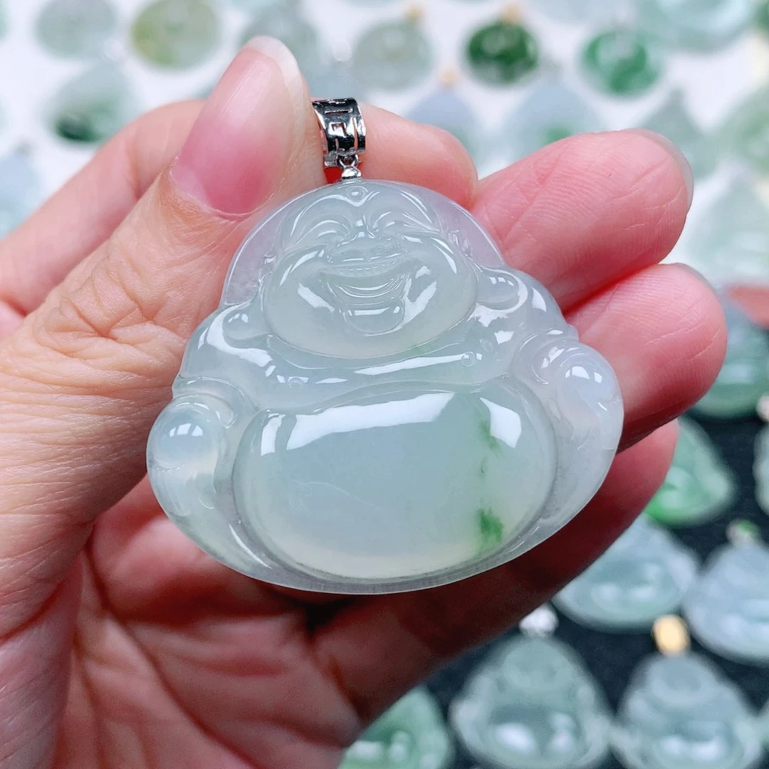 吊坠(不含链)18K金镶嵌翡翠