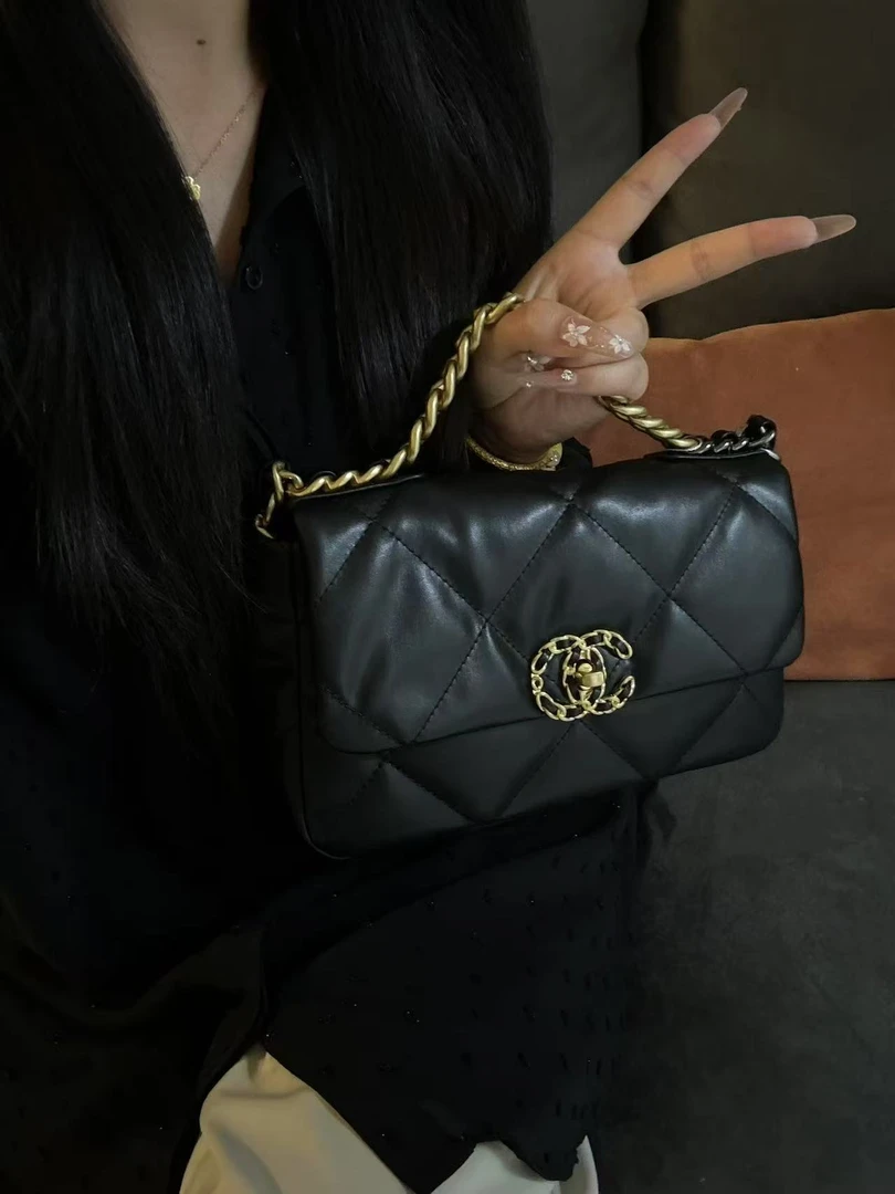 2025新款菱格单肩斜挎包口盖包19bag