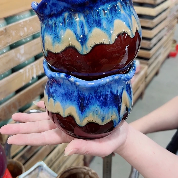 有孔.凑满10元发货多肉陶瓷花盆！